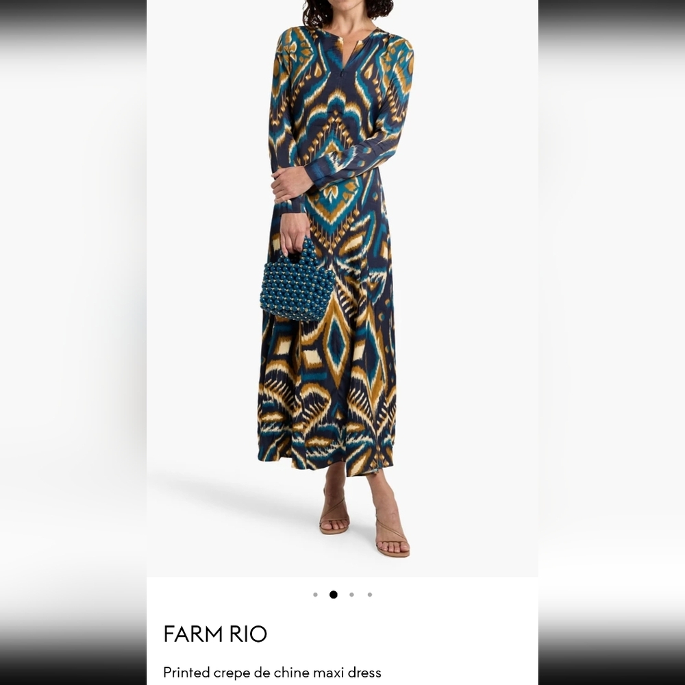 FARM RIO Ikat-Print Maxi Dress